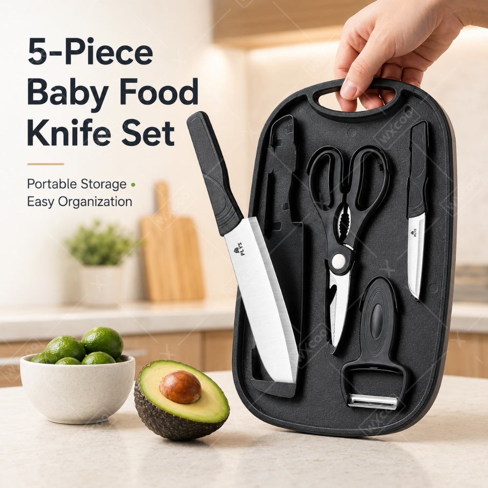 Baby Food Scissors - Set Pisau Persiapan Makanan Bayi, Papan